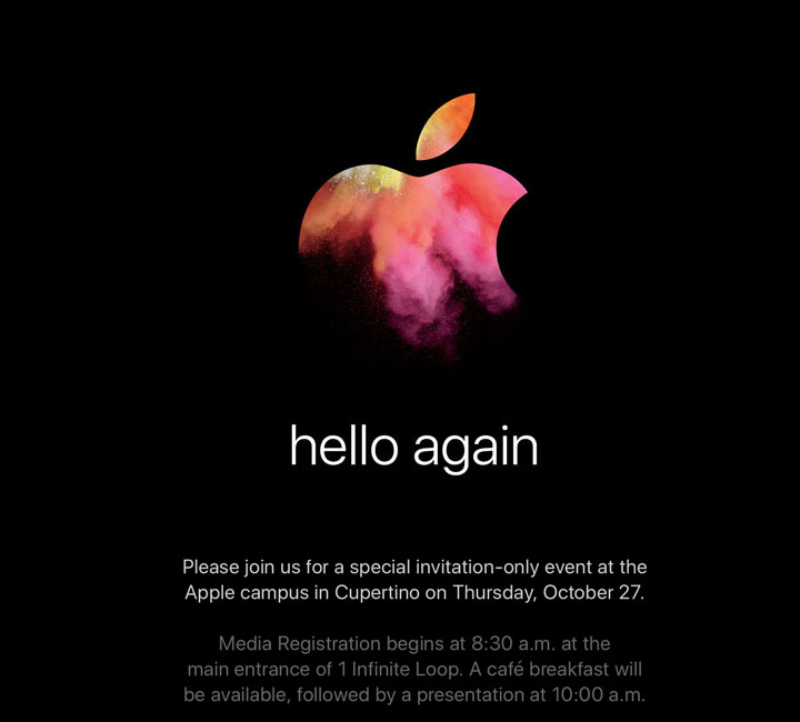 hello again！10月27日新Mac要来了！