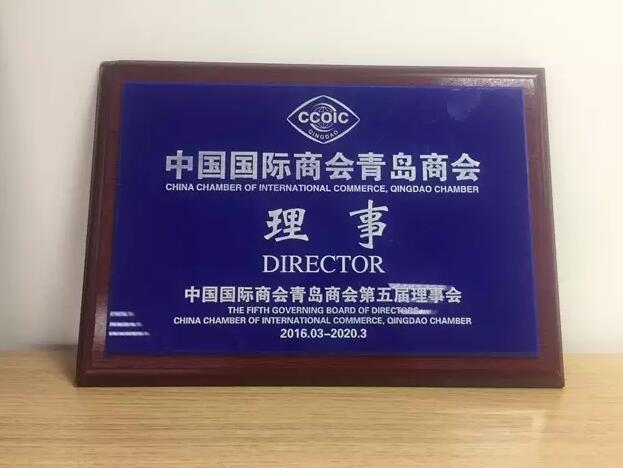 第一化学网获“中国国际商会青岛商会理事”称号